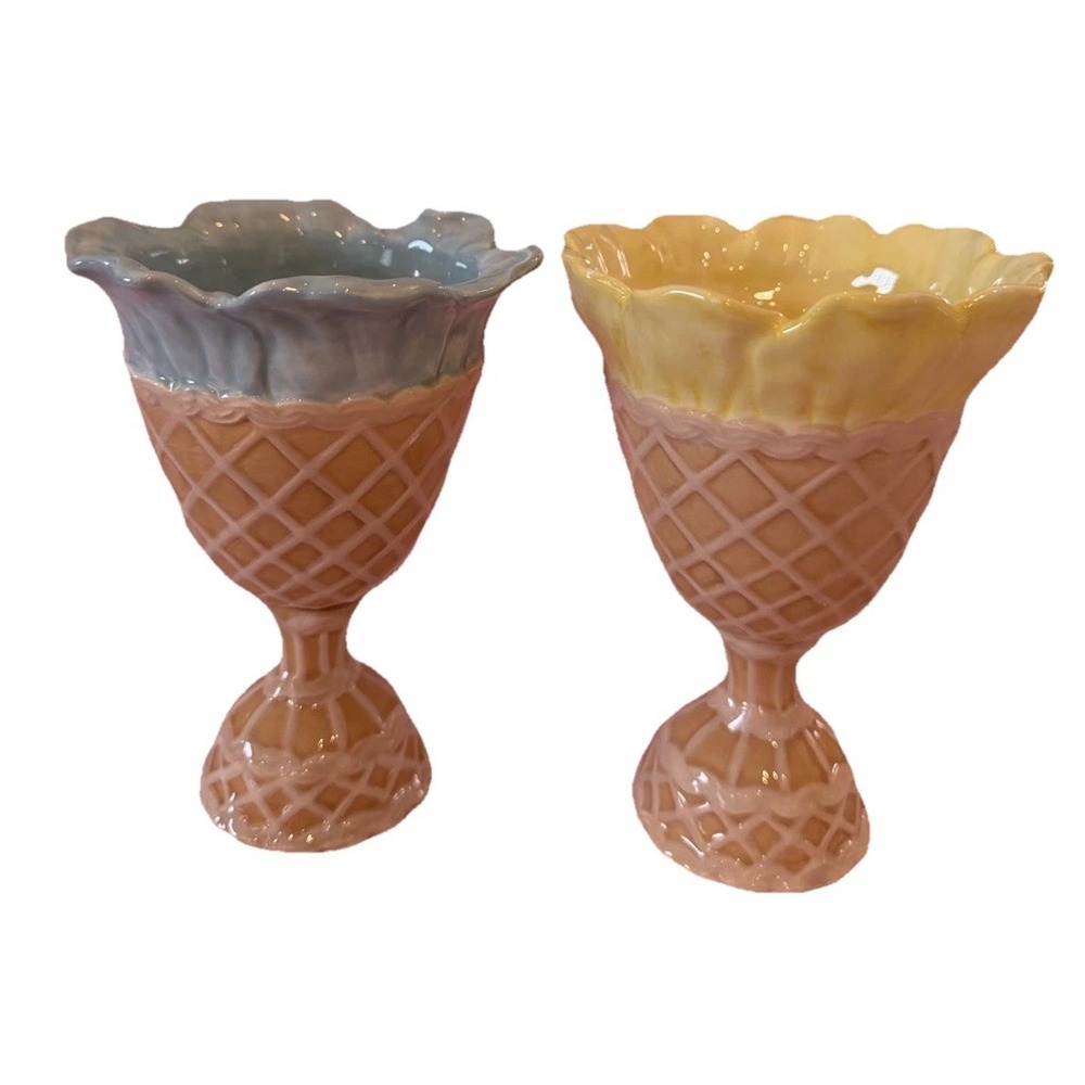 Tracy Porter Alouette Collection Ice Cream Cone Dessert Bowls Set/2 Cottage READ
